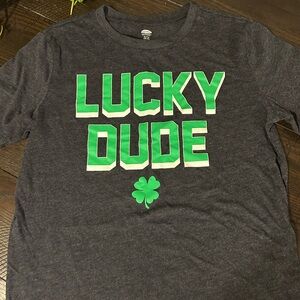 Boys Old Navy Charcoal Tee with Green and White Graphic YXL